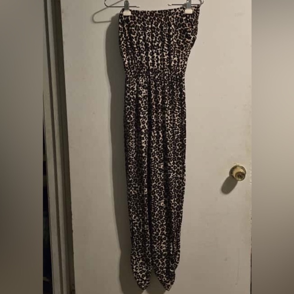 Almost Famous Animal Print Strapless Jumpsuit - Picture 5 of 16